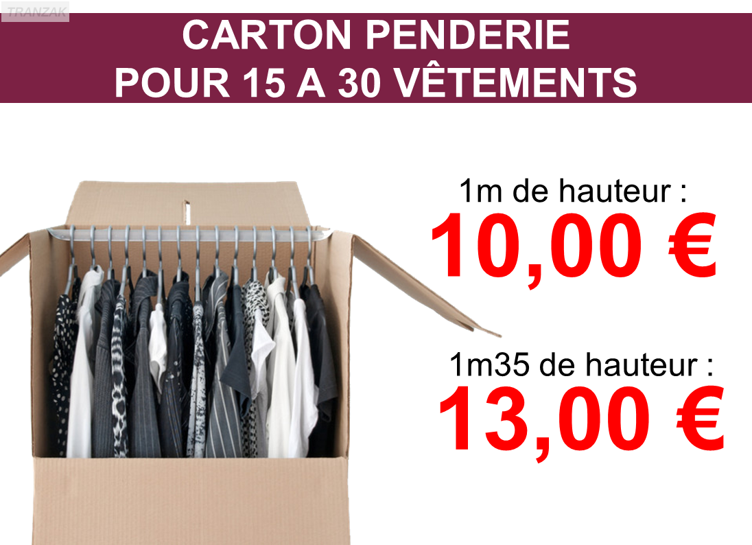 Carton penderie 15 à 30 vêtements Occitanie Hérault - Transport /  Manutention avec Tranzak