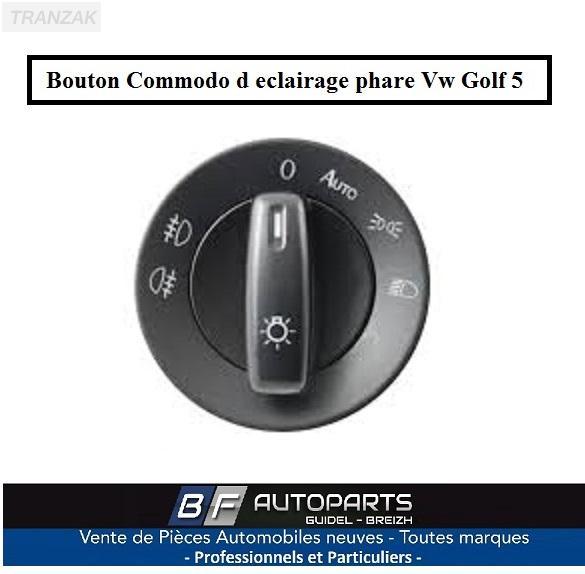Bouton commodo d'éclairage phare VW Golf 5 Neuf Bretagne Morbihan -  Accessoires / Pièces autos avec Tranzak